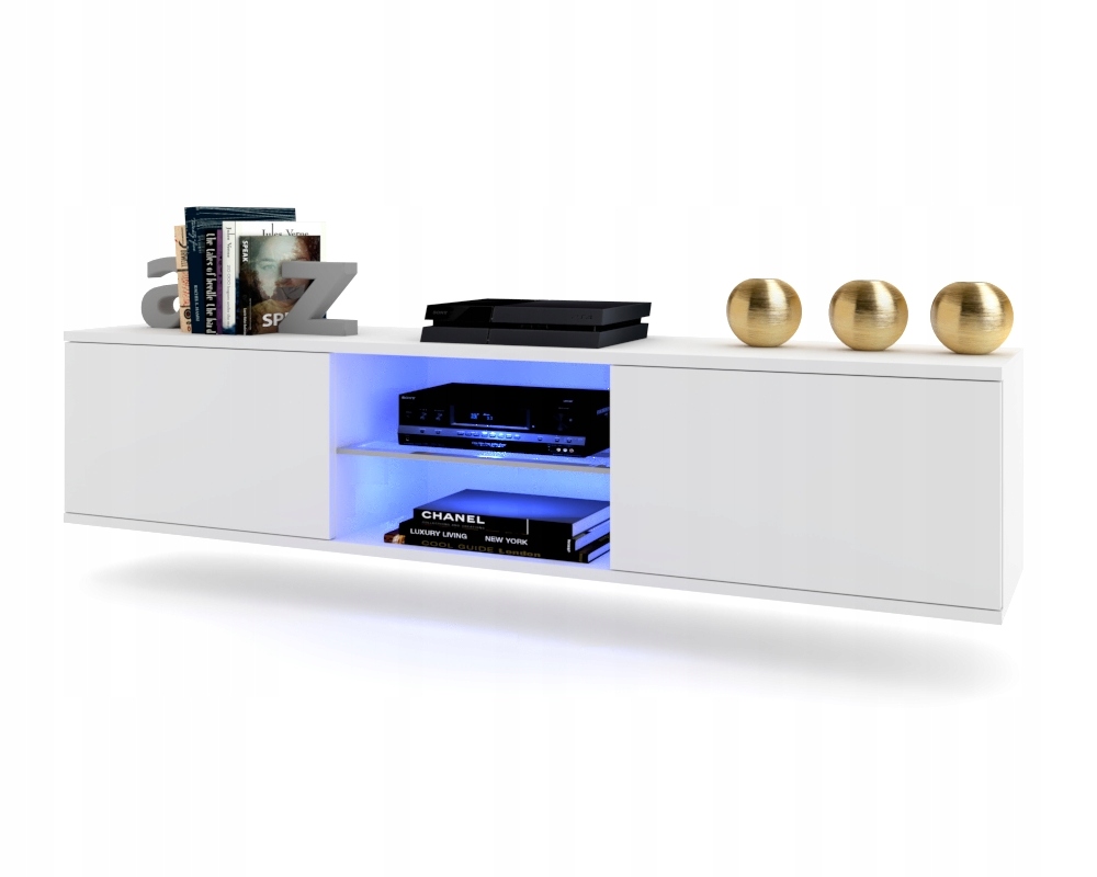 Závěsná komoda Rtv Gloria Bílá Led 160