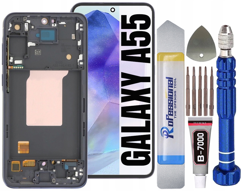 Displej Pro Samsung Galaxy A55 A556 Plná Velikost 6,6" Oled +rámeček Navy