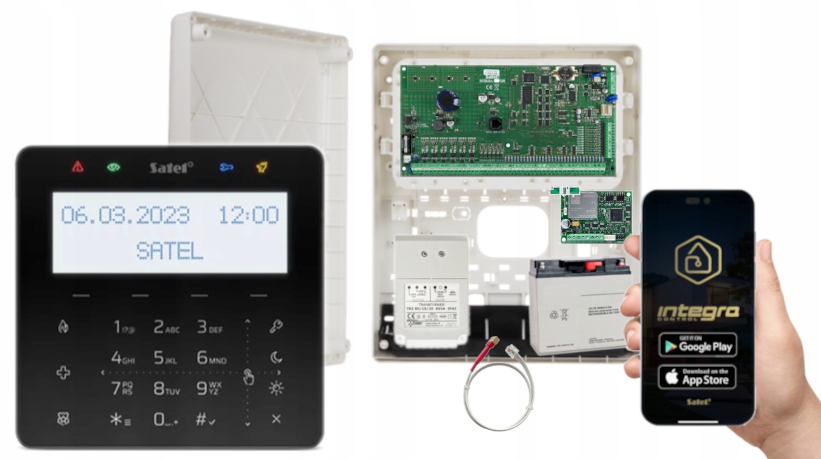 System Alarmowy Integra 128 Akumulator Satel Manipulator Dotyk LCD Gsm Lte