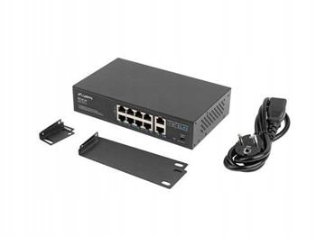 Lanberg Switch 8X 100MB POE+/2X 1GB Unmanaged Rack 10"/19" Gigabit Etherne