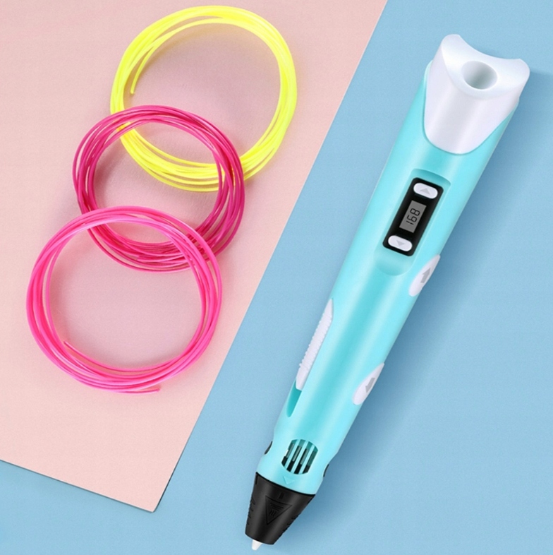 NIEBIESKI DŁUGOPIS 3D PEN DLA DZIECI DRUKARKA DUŻY ZESTAW + WKŁADY 200 M Kod producenta długopis 3d dla dzieci na prezent wkłady 200m