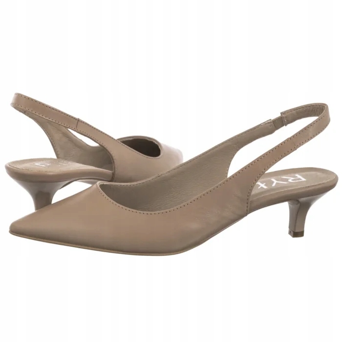 Boty na podpatku Kožené Dámské Ryłko Béžové B4ET6_AT