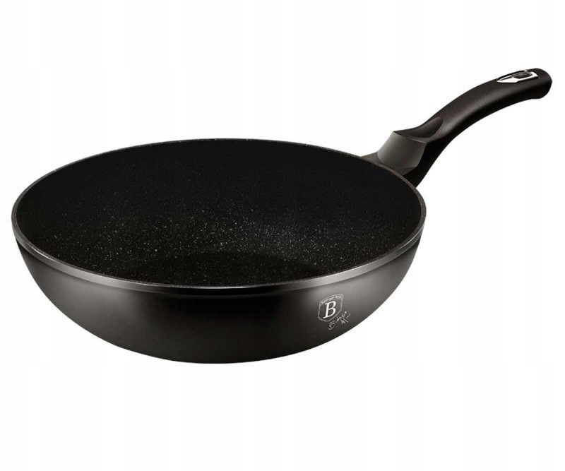 Berlinger Haus Granitový Wok Pánev 28 CM Pro Indukci Gaz Black Silver