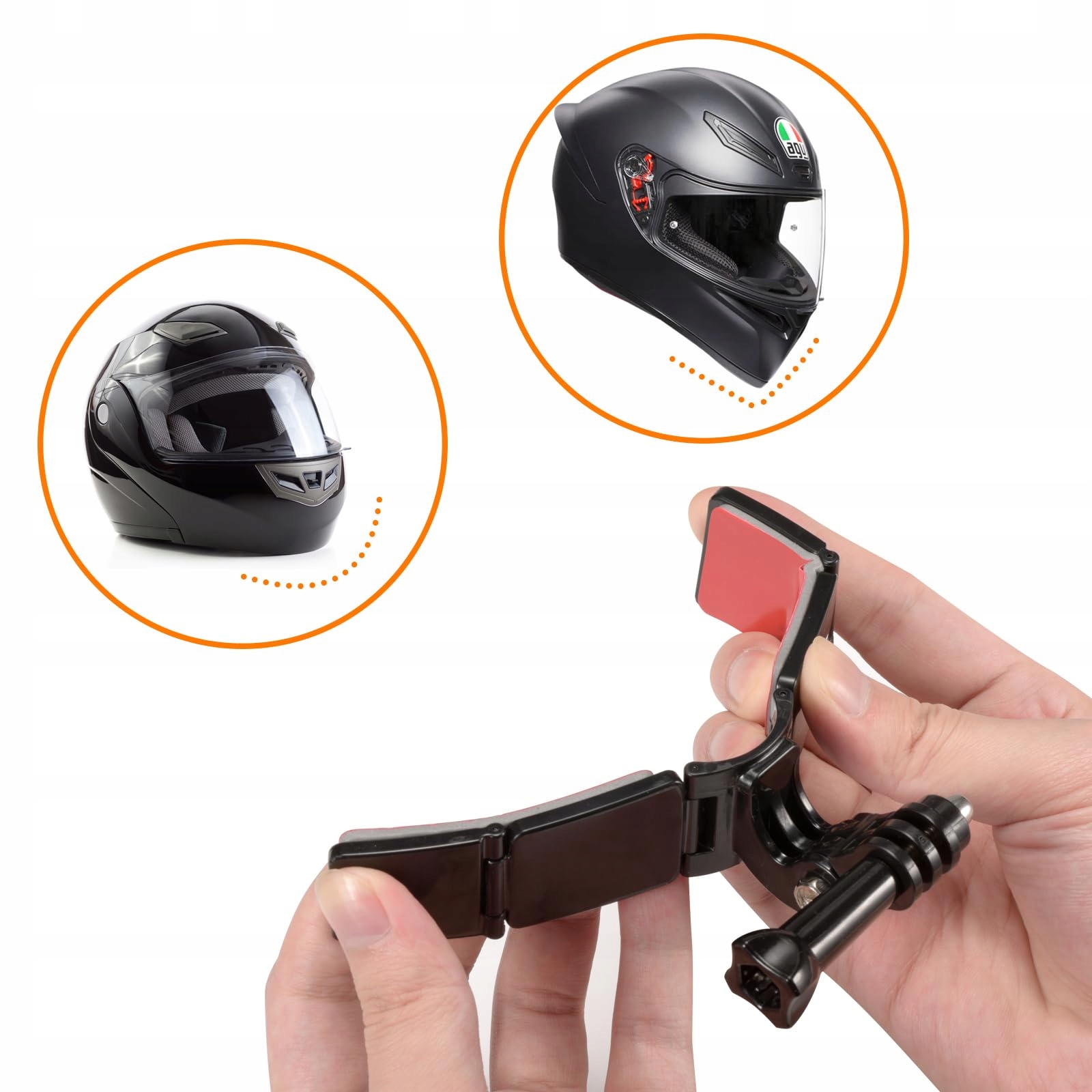 LUPHOLUE Zestaw Mocowania Kasku Motocyklowego Do Kamer GoPro Xiaomi SJCAM — miniatura 3