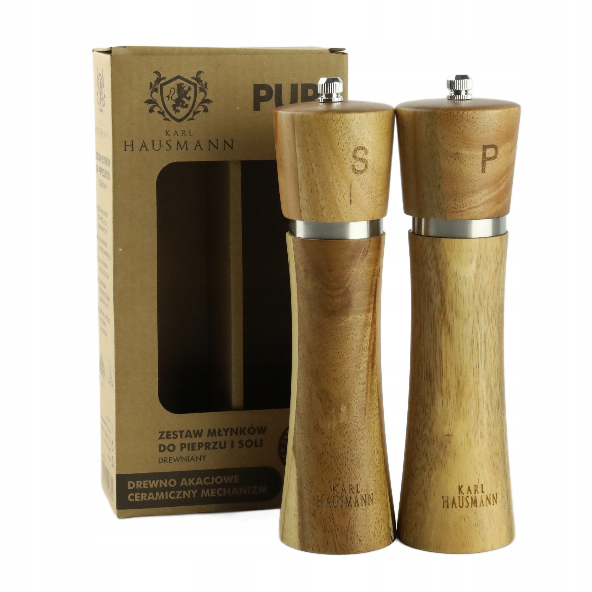 ZESTAW RĘCZNYCH MŁYNKÓW DO MIELENIA SOLI PIEPRZU PRZYPRAW DREWNIANE