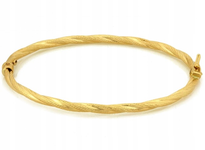 Náramek zlatý tuhý bangle skroucený BR_8437
