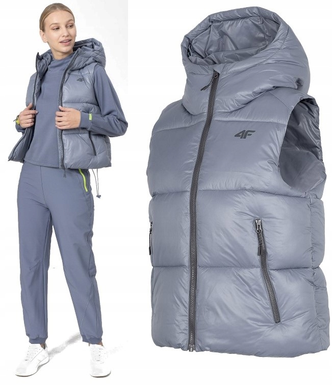 Dámská prošívaná péřová Vesta 4F s kapucí Thick KUDP004 > Xs