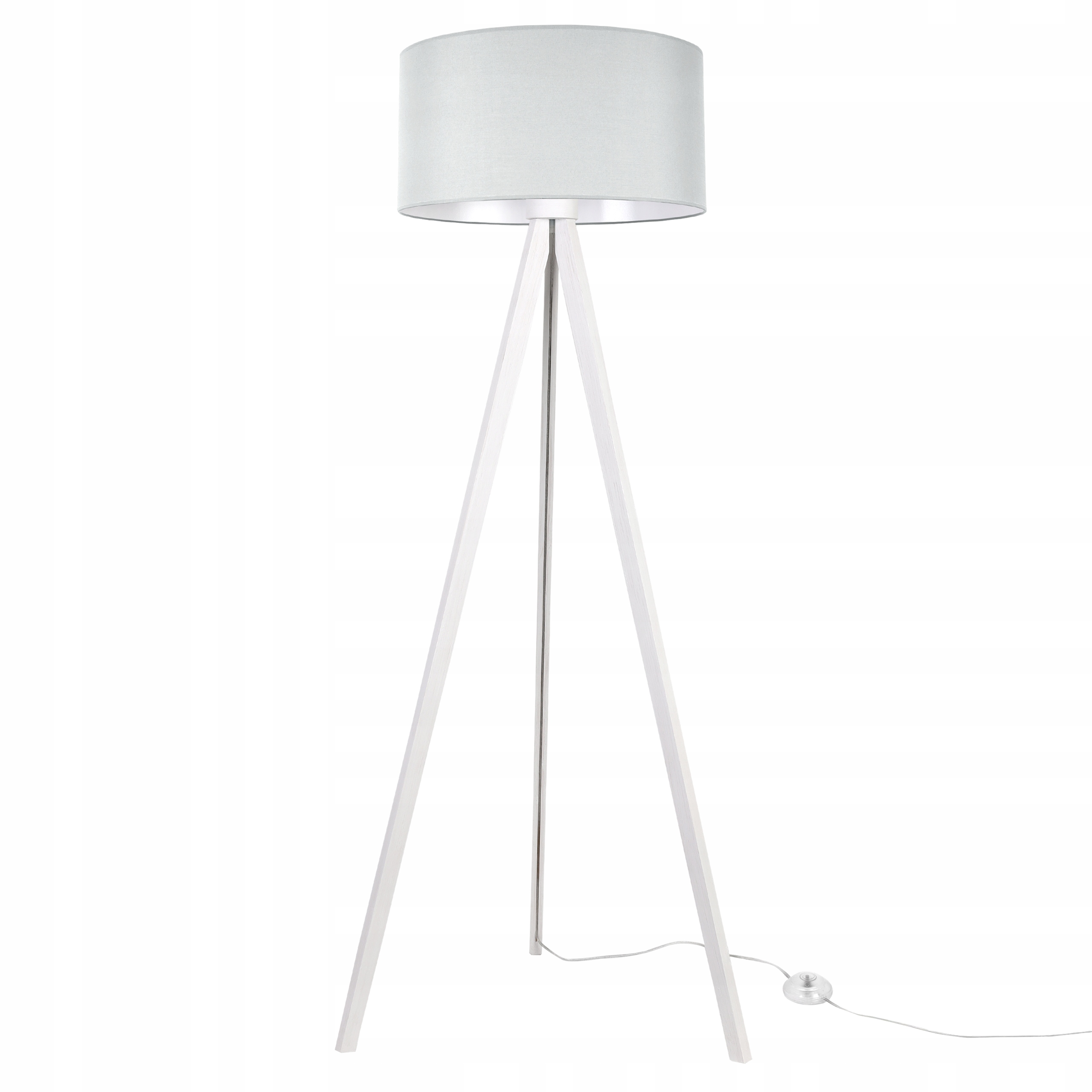 Stojací Lampa Podlahová Bílá Trojnožka S Stínítkem Do Ložnice Obývacího Pokoje, Kvalita