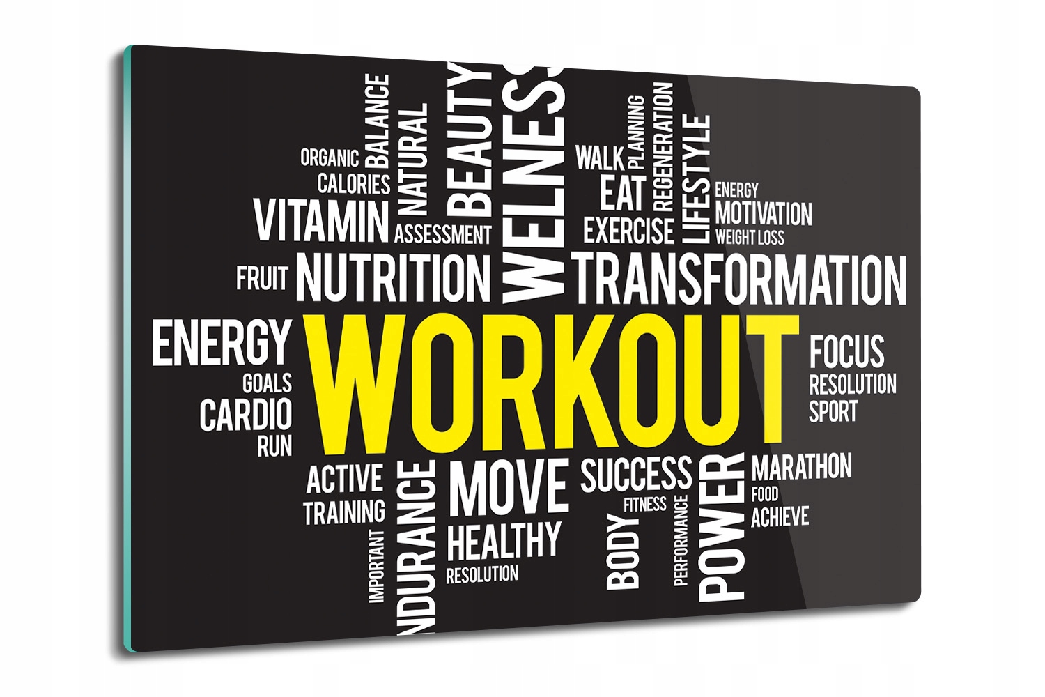 skleněná deska do kuchyně Fitness sport text 80x52