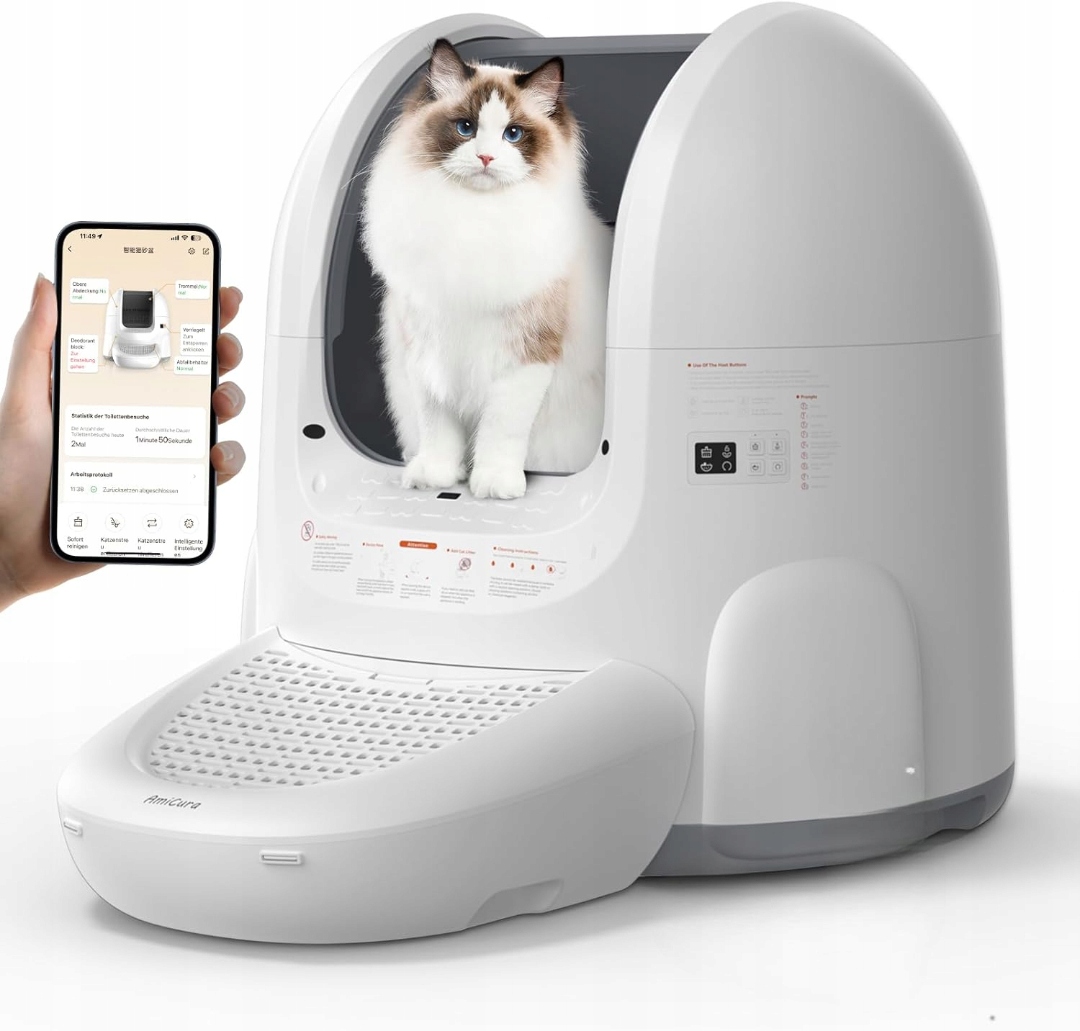 Kuweta Samoczyszcząca Automatyczna Amicura Cura 2 65L Smart Cicha Aplikacja