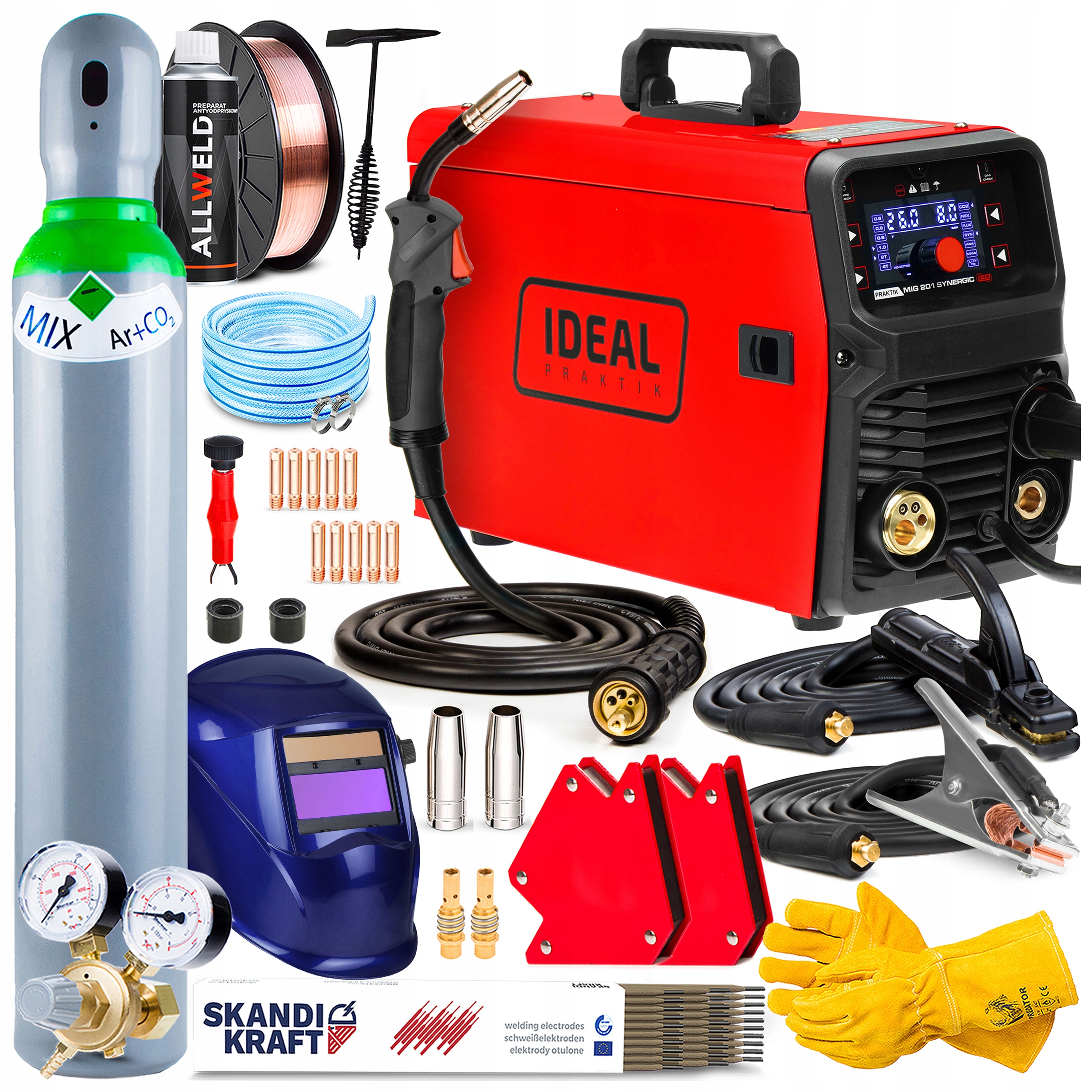 Invertorová Svářečka Ideal Mig 201 Synergic Led Mma Tig 200A Igbt