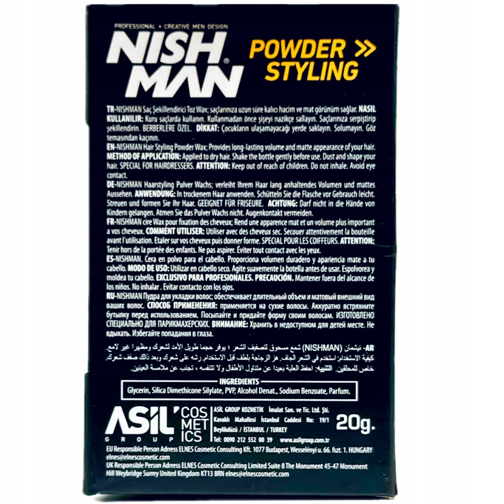Puder do włosów NISHMAN Matowy VOLUME POWDER męski Marka Nishman