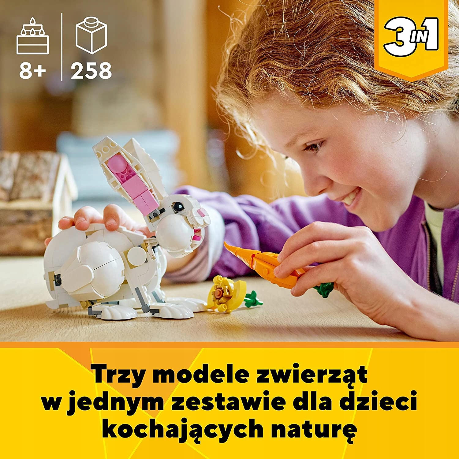 KLOCKI LEGO 31133 NA PREZENT URODZINY ZAJĄC ZAJĄCZEK WIELKANOC KRÓLIK 24H Liczba elementów 258 szt.