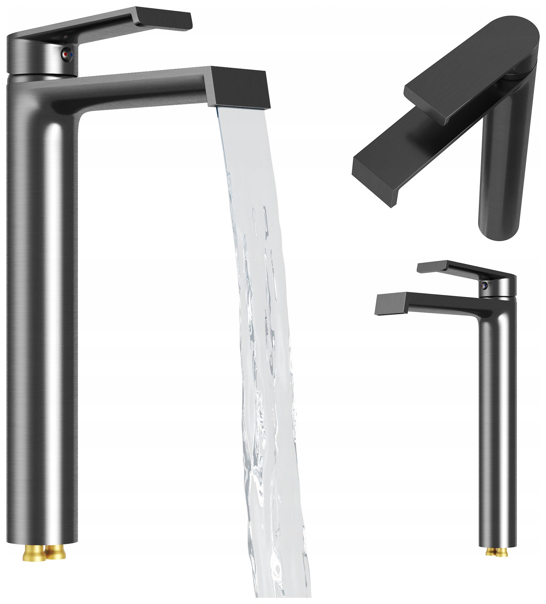 Vysoká Umývadlová Batéria Do Kúpeľne Jednopáková, Farba Gun Grey Bali