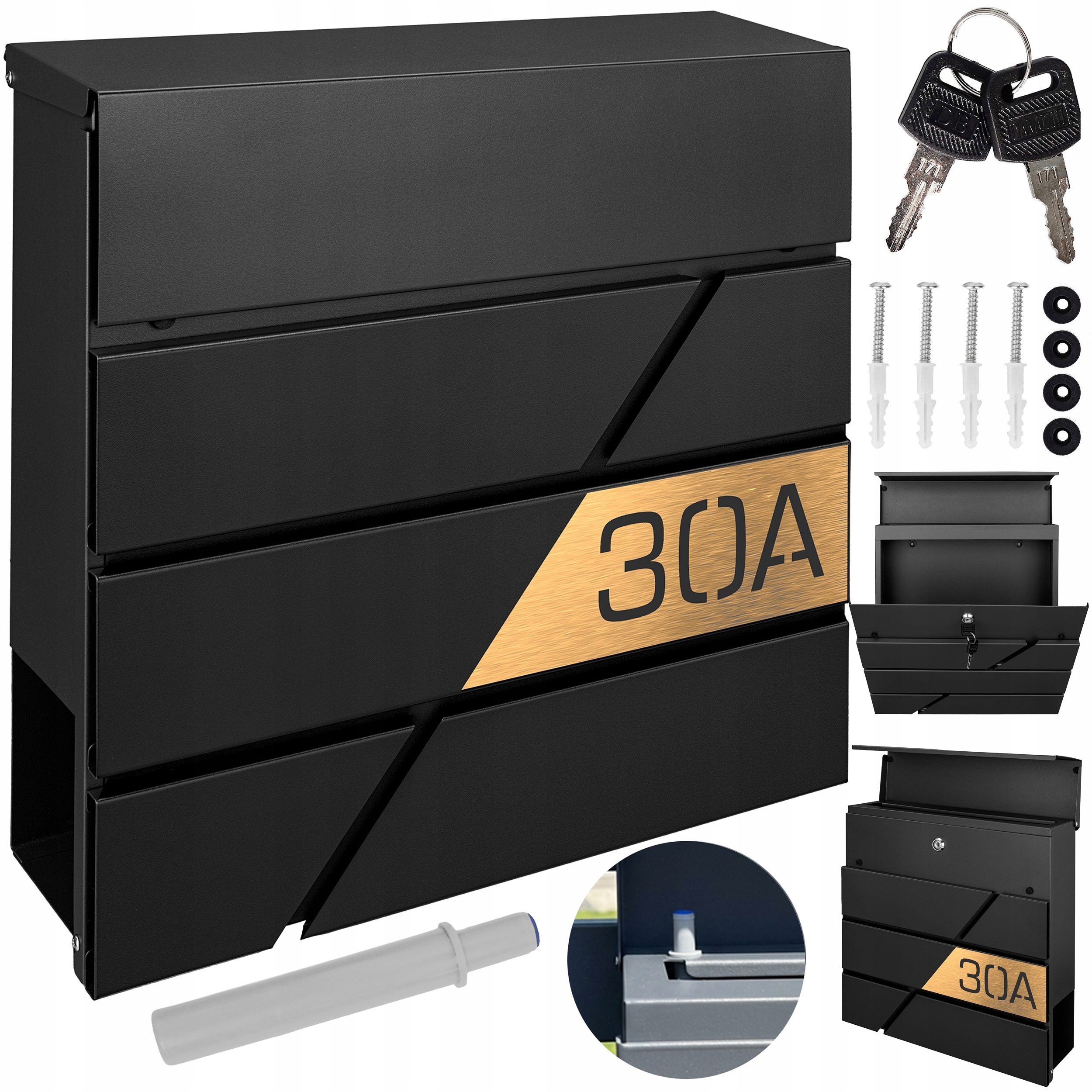 Černá Schránka Na Poštu, Zlaté Číslo Domu