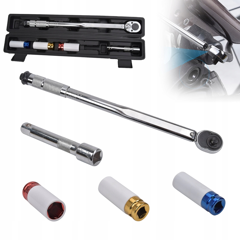 Momentový Klíč 1/2 40-210 Nm 3 Nástavce