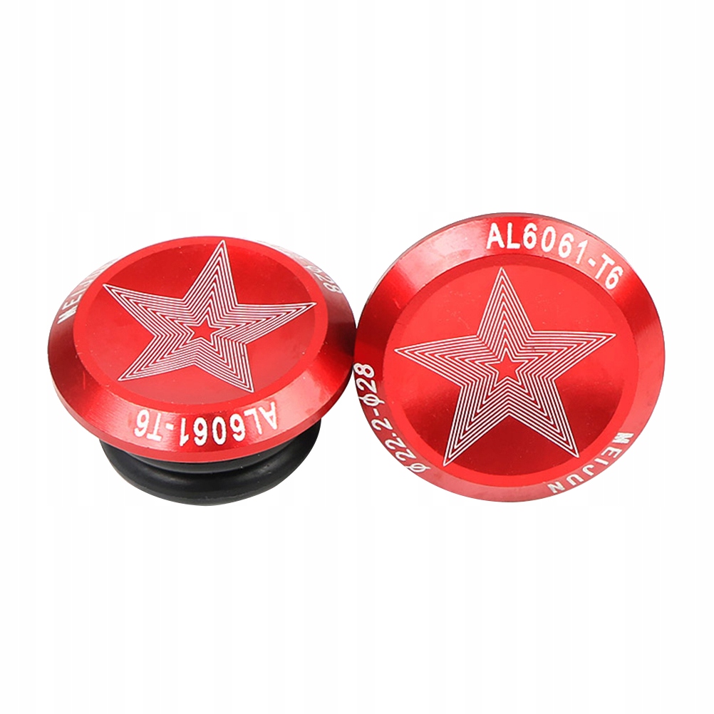 1 PARA LEKKICH ALUMINIOWYCH KORKÓW DO KIEROWNICY ROWERU CZERWONE