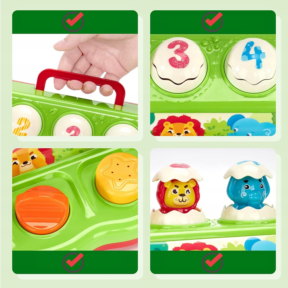 INTERAKTYWNY POP-UP PRZEŁĄCZNIK ZABAWKI 6-18 MIESIĘCY Z MUZYKĄ I ŚWIATŁEM Certyfikaty, opinie, atesty CE EN 71