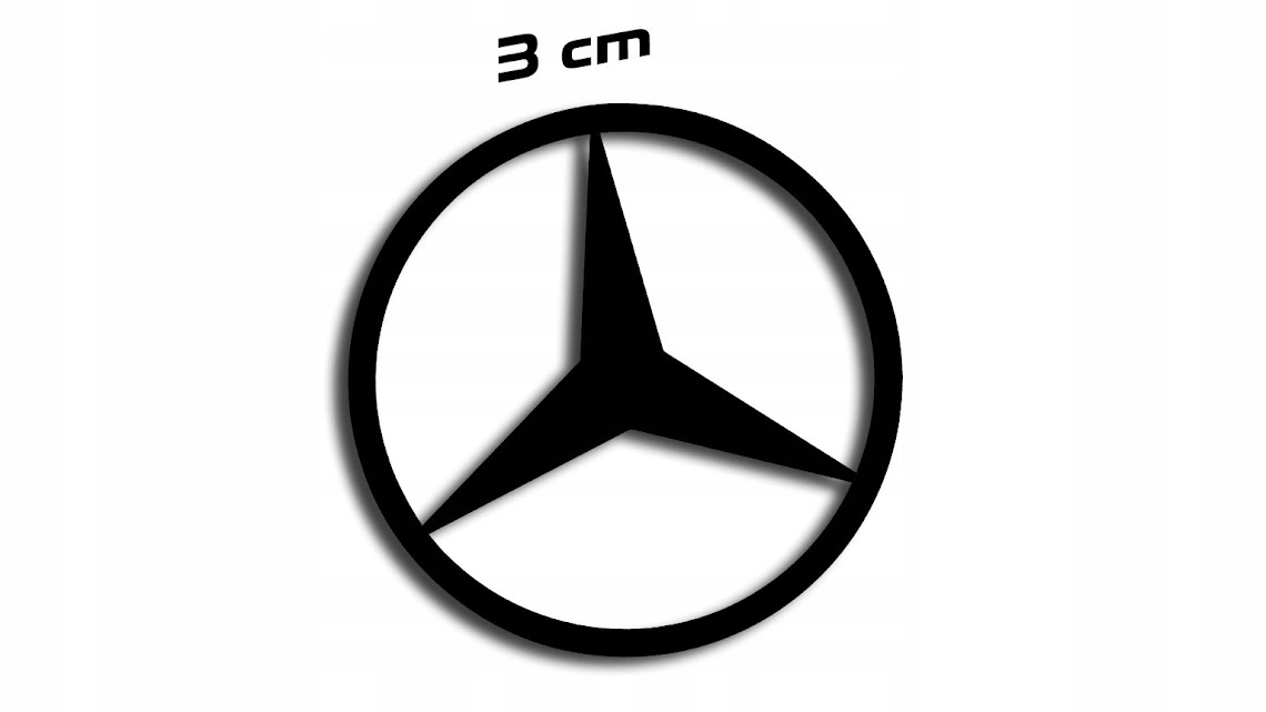 

Wycinana naklejka Mercedes logo 3cm czarna