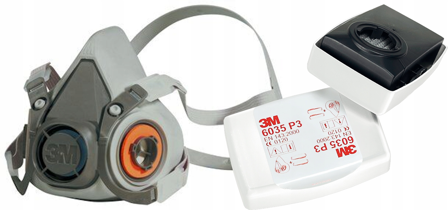 maska zestaw 3M 6200 filtry 6035 P3