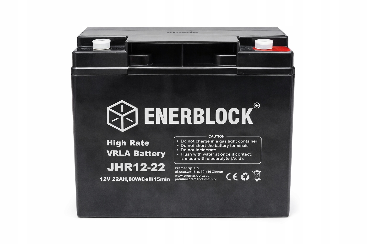 Akumulátor Js-agm Jhr 12V 22Ah HR1290W Pro Alarm Ups Echosondy Koloběžka