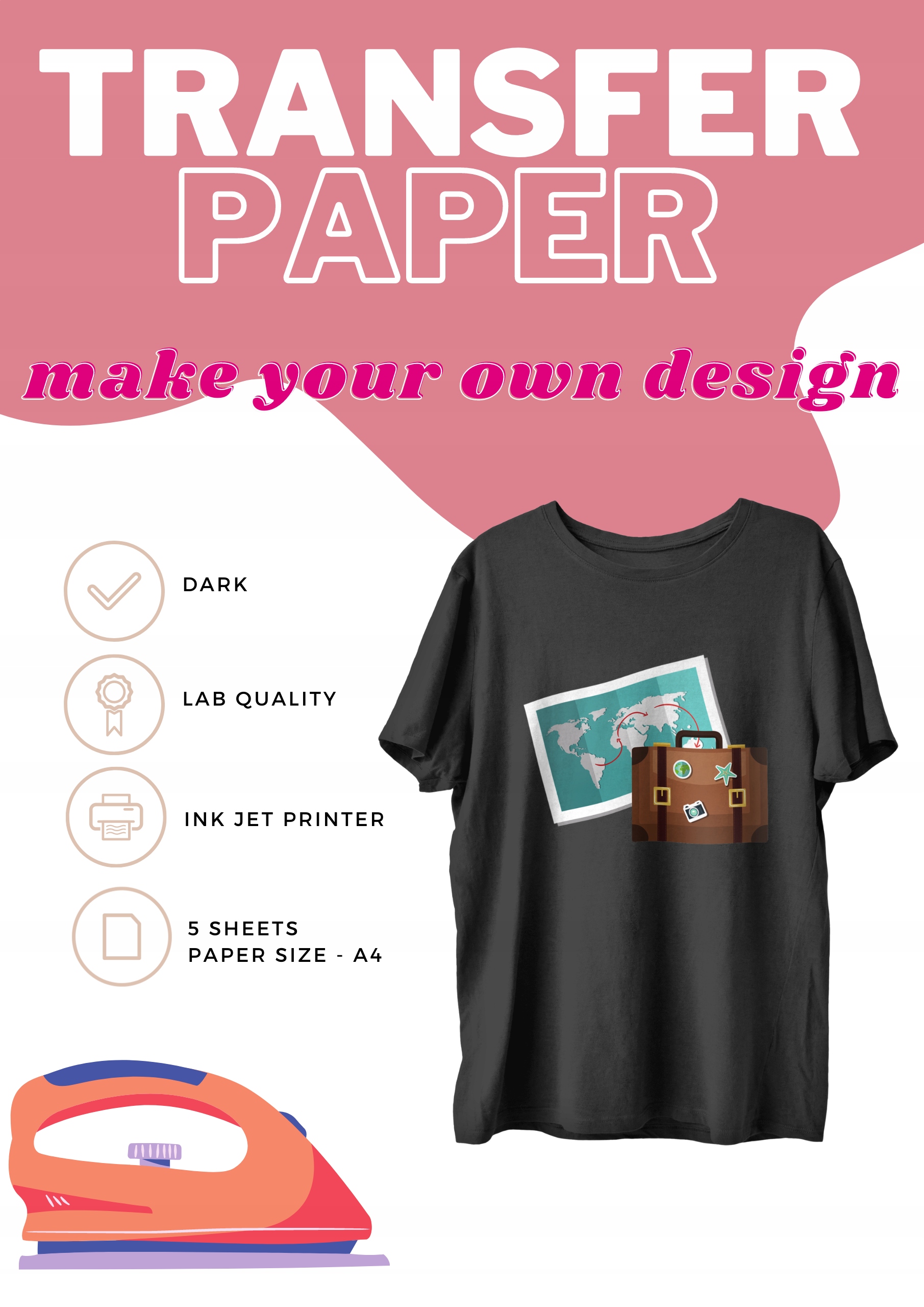 

Naprasowanki papier termotransferowy Ciemne A4