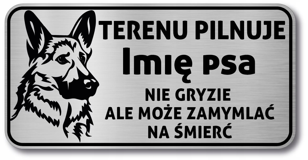 

Tabliczka uwaga pies Owczarek Niemiecki śmieszna