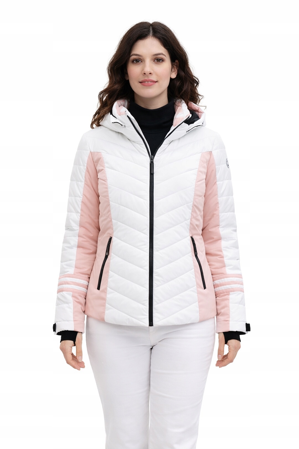 Rossignol Bílá Zimní Bunda Lyžařská Bunda S Kapucí A Kontrastem L I1I