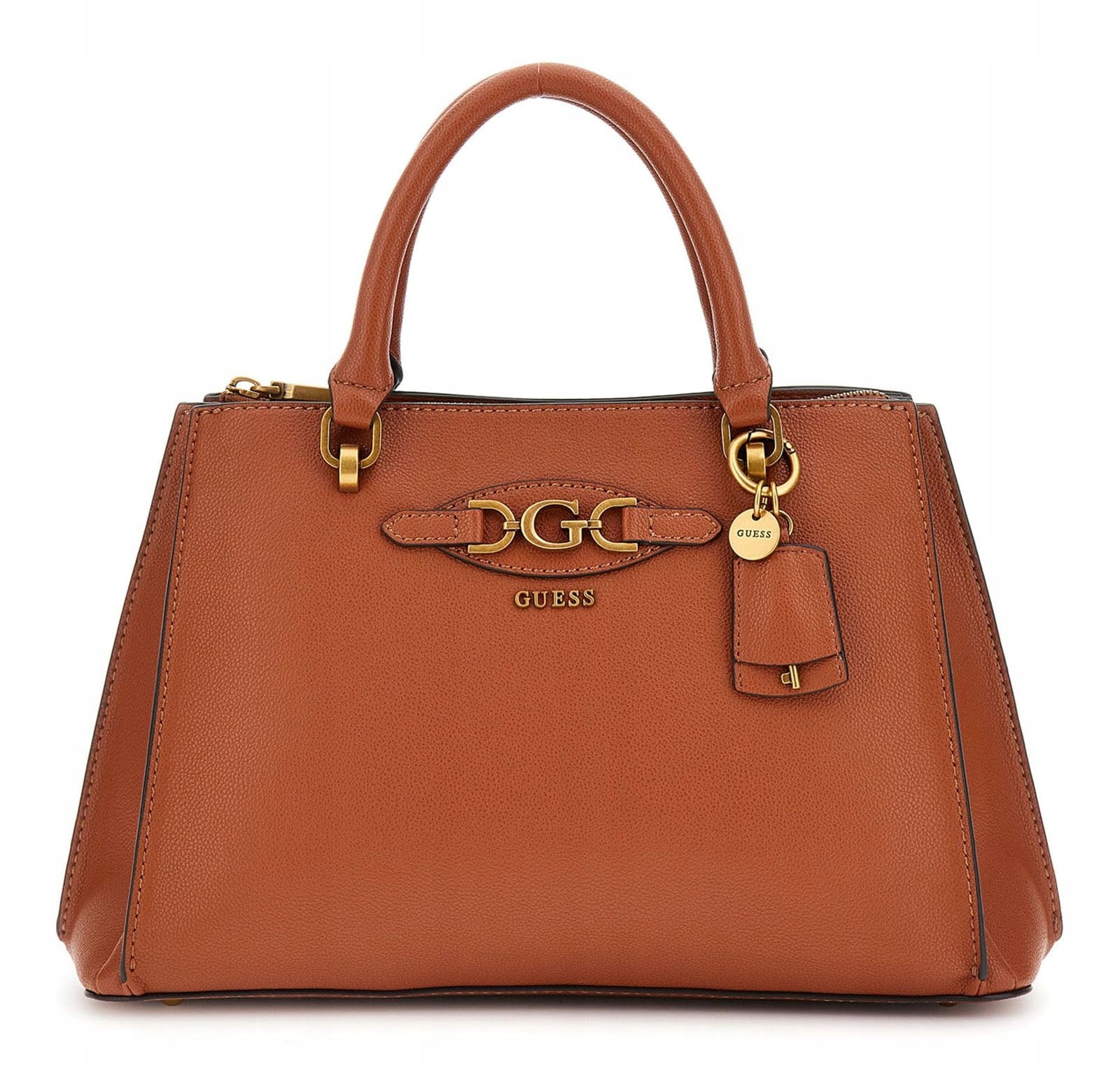 Guess Dámská Hnědá Kabelka Se Zlatým Kováním Klasická 33x22x11cm