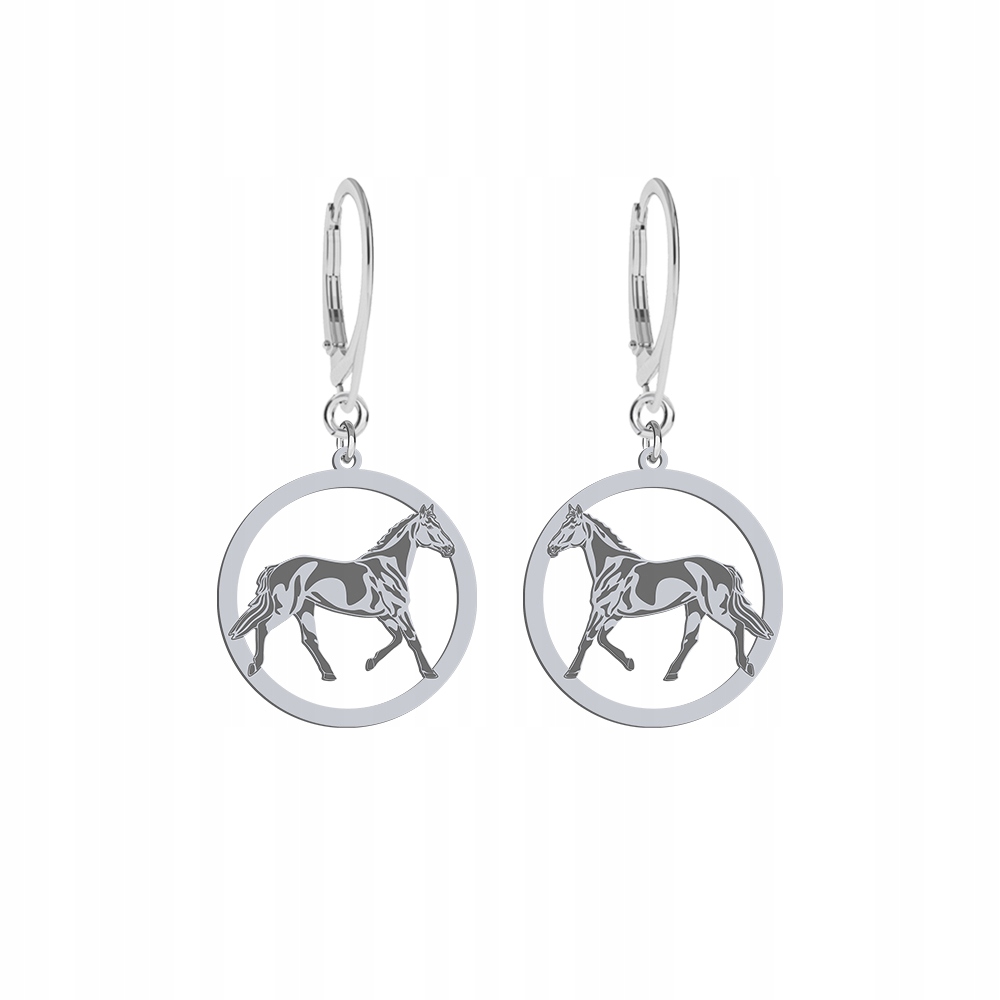 Stříbrné Náušnice s Trakenským koněm 925 Dárek Žena Šperky Gravírování
