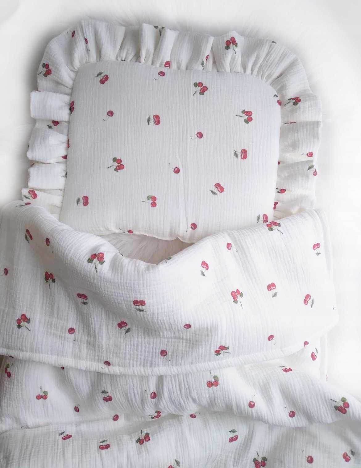 pościel muślin organic wypełnienie 100x70 FALBANKA Marka Mia Mia