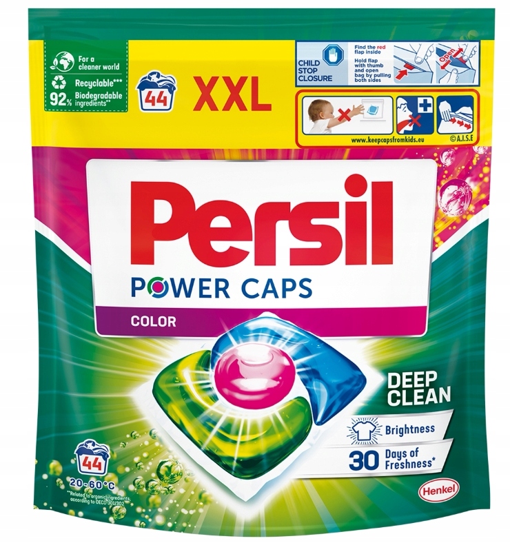 Levně Persil XXL Power Caps, Kapsle na praní barevných tkanin, 44 kusů