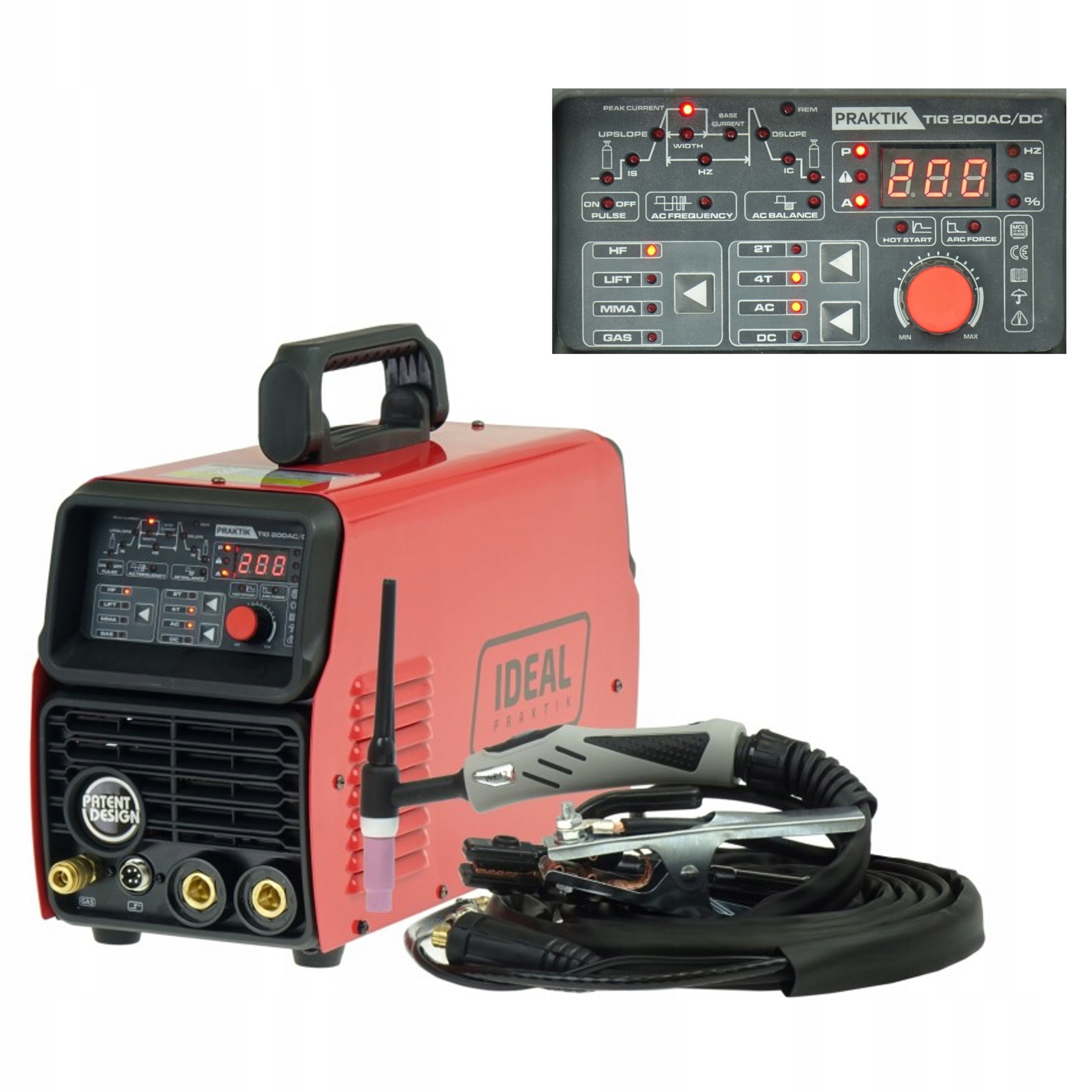 ЗВАРЮВАЛЬНИЙ АПАРАТ ІНВЕРТОРА TIG AC DC 200A MMA PULSE