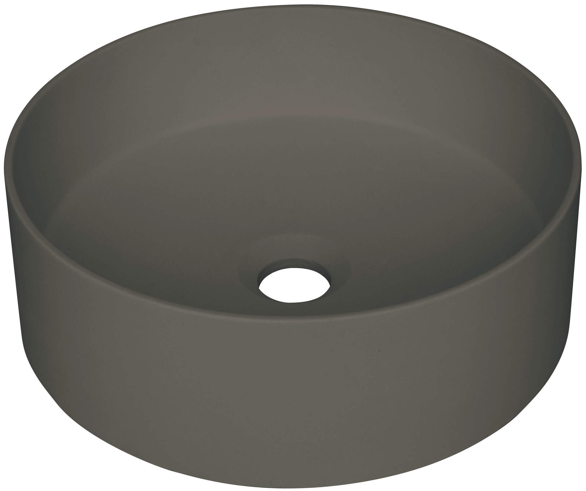 Deante Silia granitová umývadlová doska 36x36 cm okrúhla antracitová metalíza