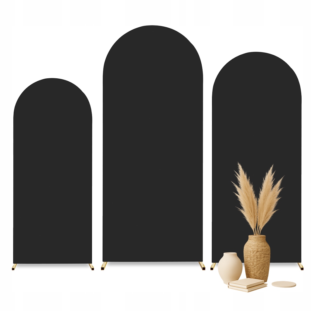 Sada obalů na dekorativní oblouky 80x180, 100x200, 120x220 cm Černá