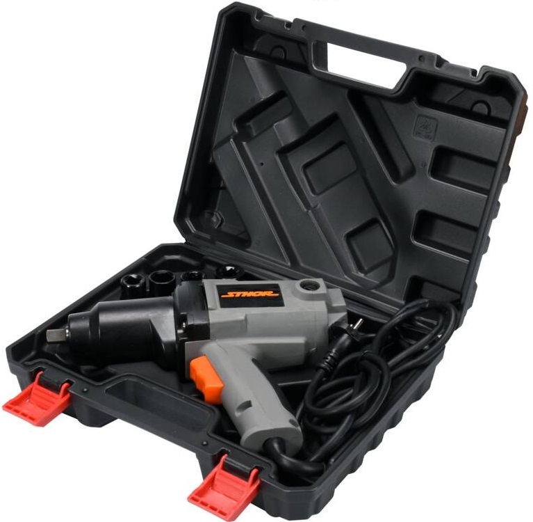 STHOR ELEKTRYCZNY KLUCZ UDAROWY 800W/ 325NM + 4 NASADKI + WALIZKA 57091 Prędkość obrotowa 2200 obr./min