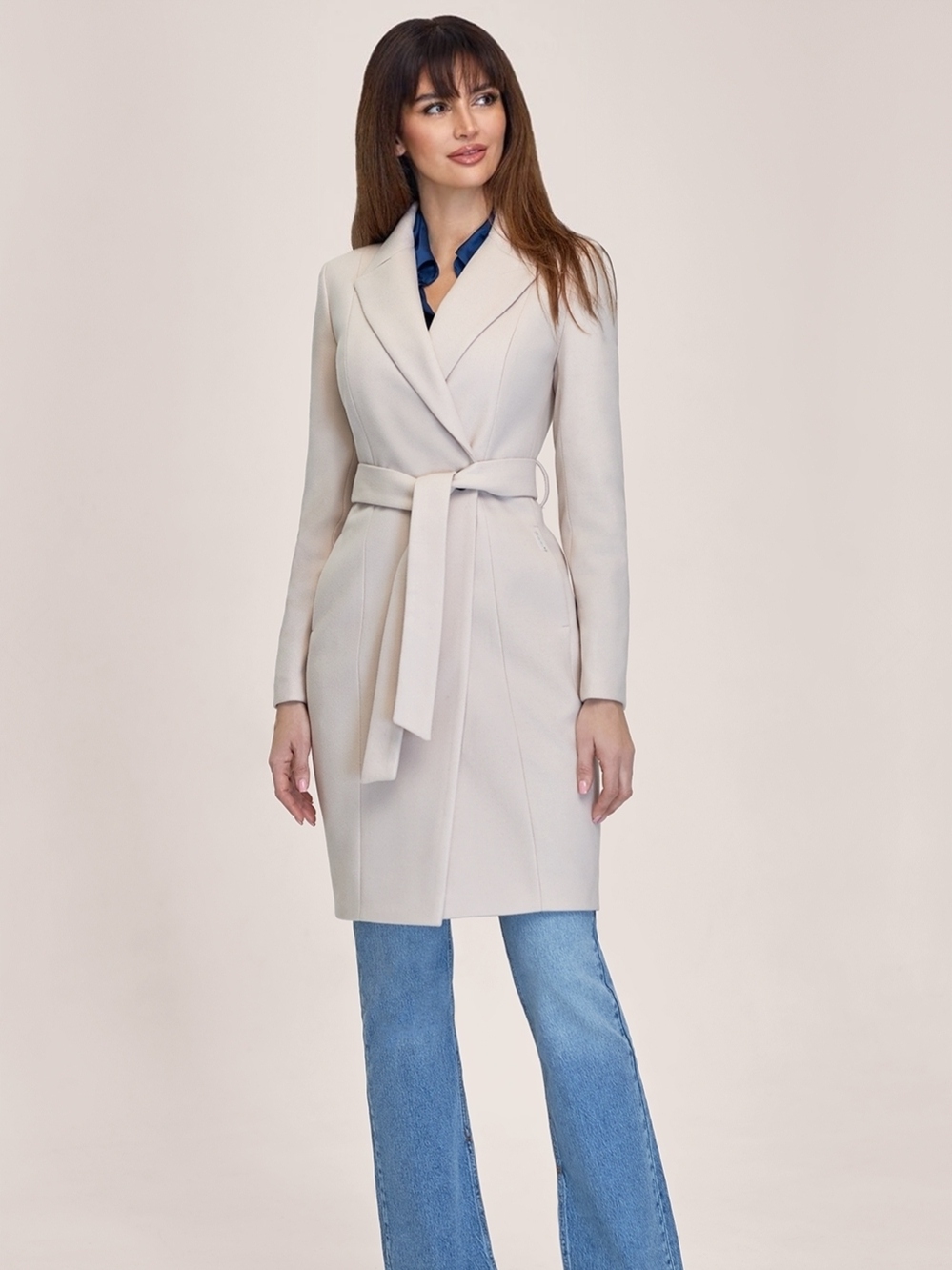 Zartex dámský krémový kabát klasický jaro léto Molly SS24 velikost 40