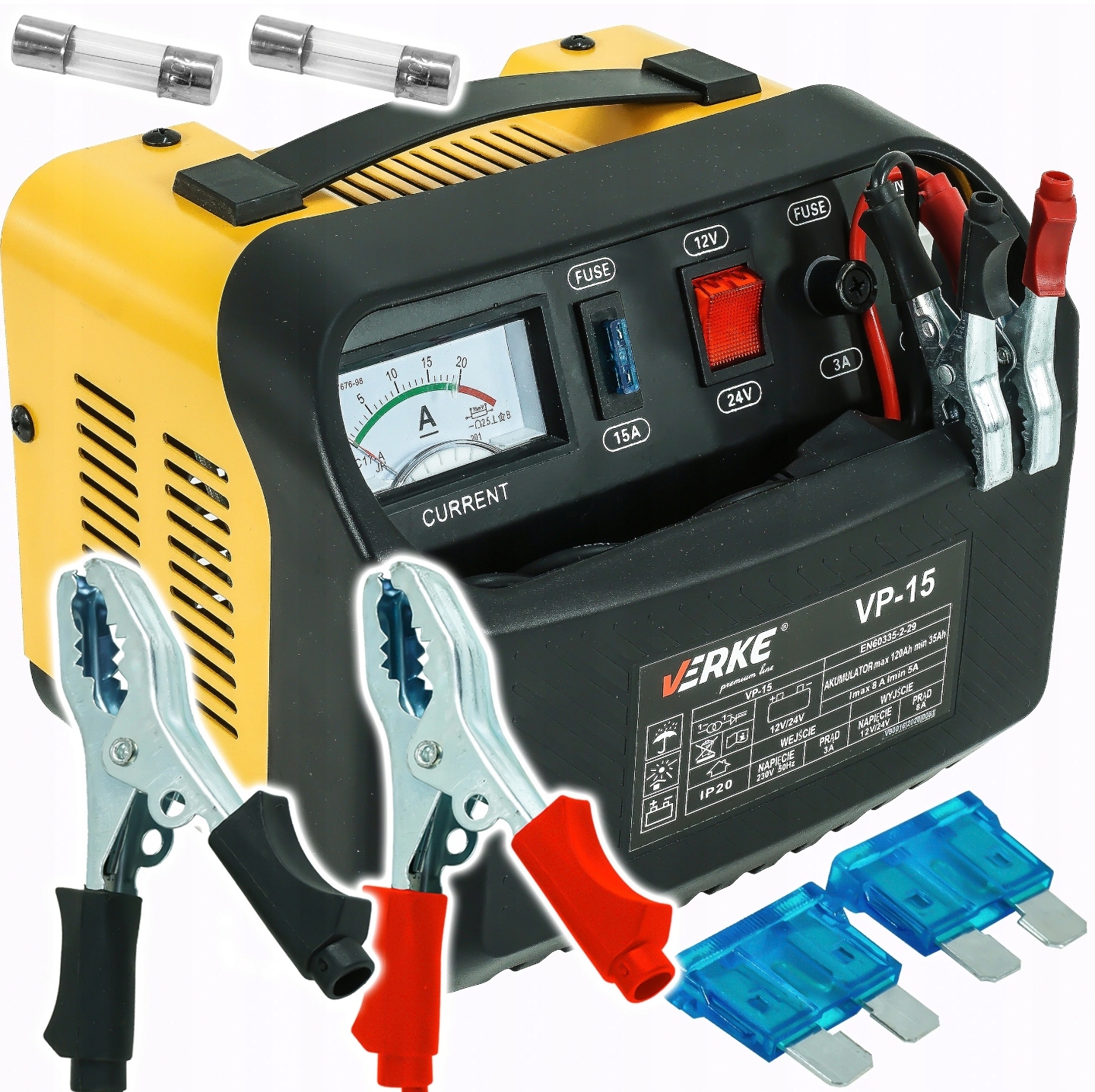 PROSTOWNIK SAMOCHODOWY DO AKUMULATORÓW 12V 24V 8A ŁADOWARKA AKUMULATORA