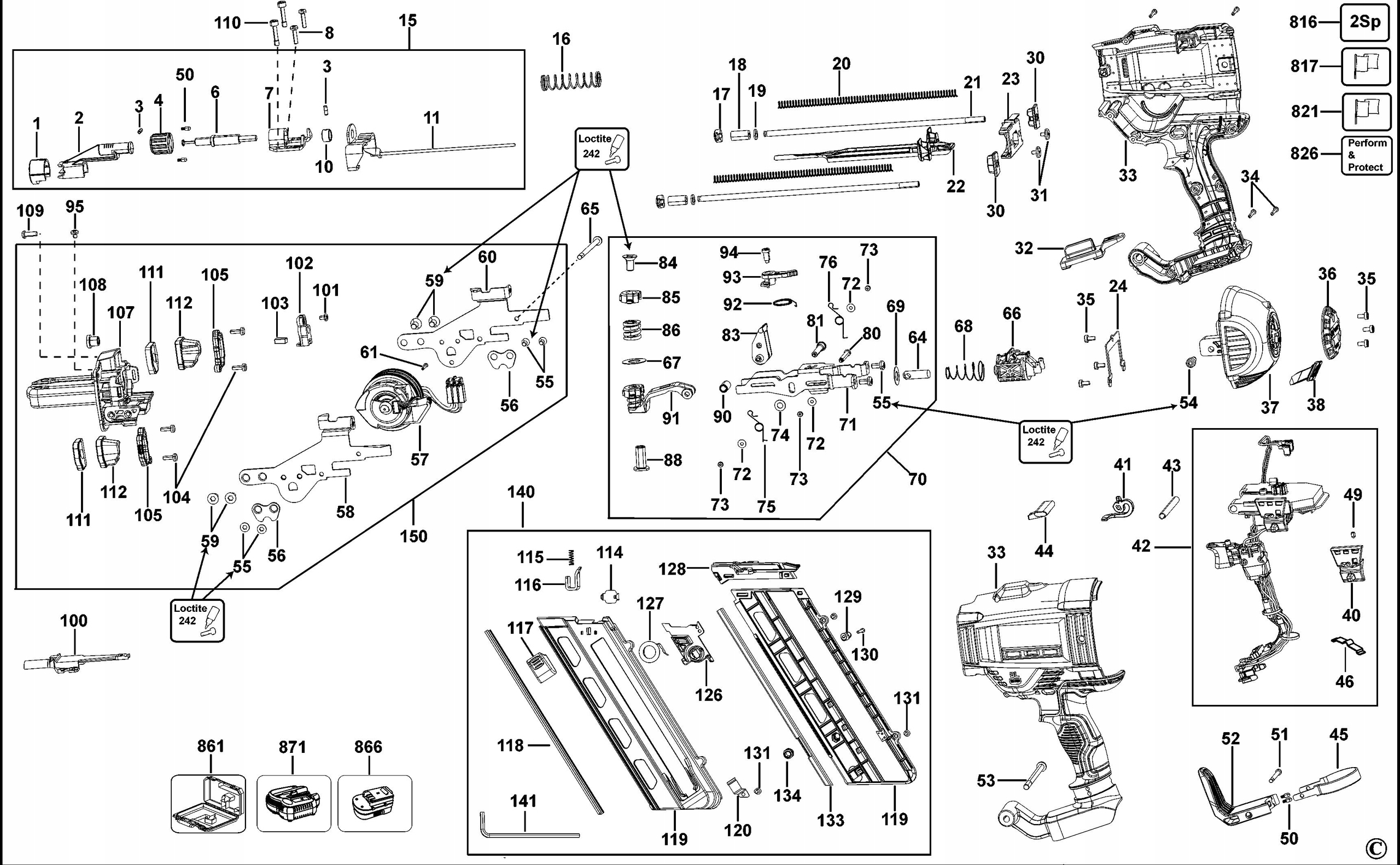 DEWALT N192671 SPRING RAIL CLIP DO DCN692 Rodzaj blokada