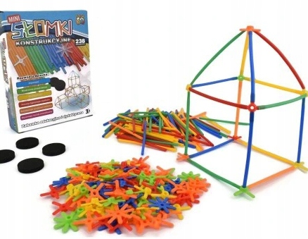 KLOCKI PATYCZKI GRA MANUALNE SŁOMKI KONSTRUKCYJNE