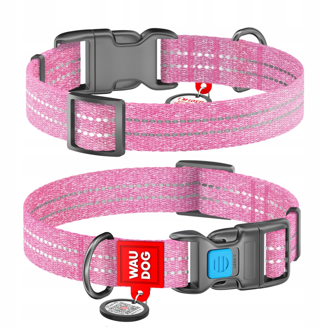 

WauDog Re-cotton Obroża 1,5cm/23-35cm Xs Różowa