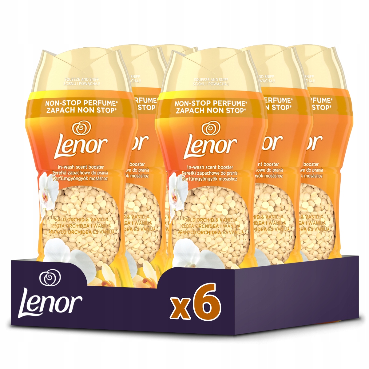 Zestaw Lenor perełki zapachowe do prania Gold Orchid 6x195g