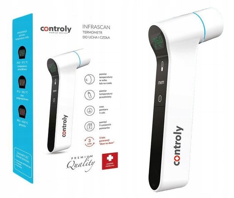 

Termometr do czoła i ucha Controly Infrascan
