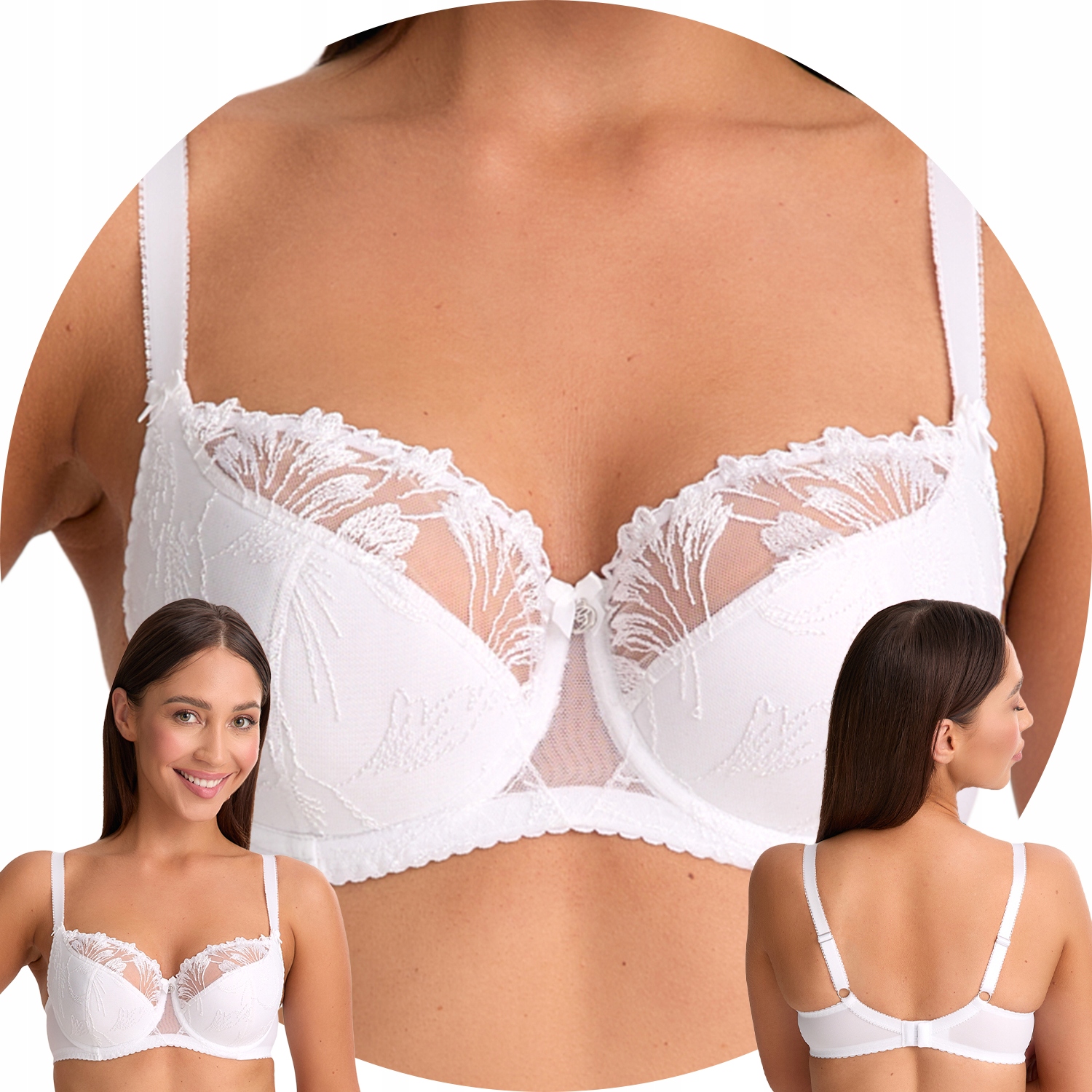 Gaia 1302 Paris Polovyztužená podprsenka Semi Soft bílá 90E