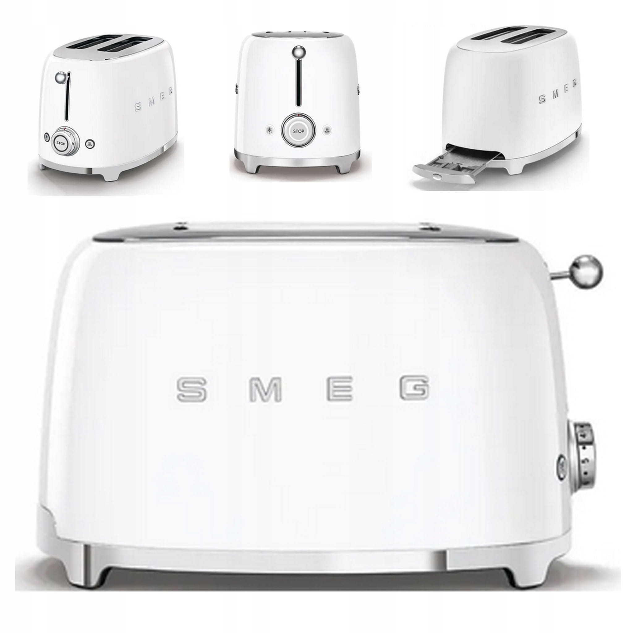 Smeg Sandwich Toaster Тостер белый Ретро 950 Вт Модель TSF01WHEU