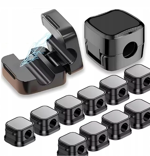 Magnetyczny Organizer Na Kable I Przewody Samoprzylepny Mocny, 10 Sztuk