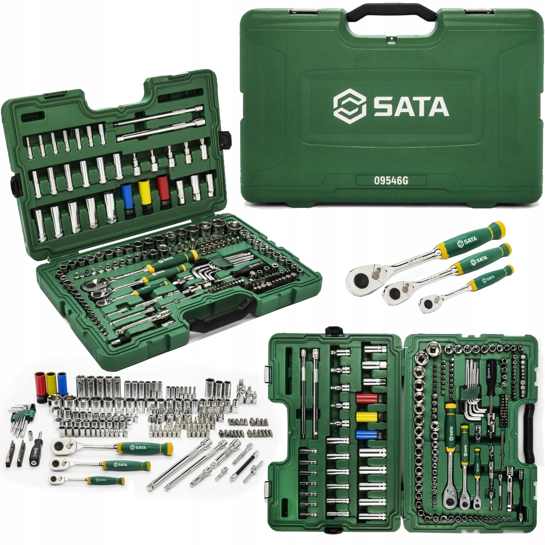 Sata Zestaw kluczy nasadowych akcesoria 1/4 1/2 3/8 180 szt. ST09546G
