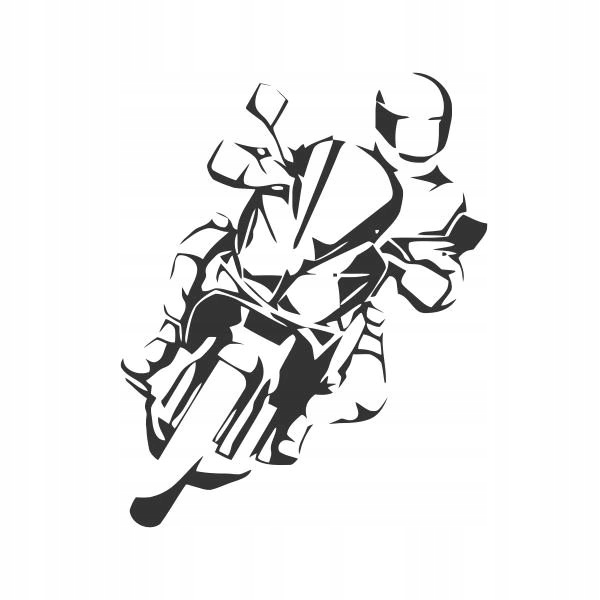 

Naklejka Ścigacz motocykl na samochód Czarny