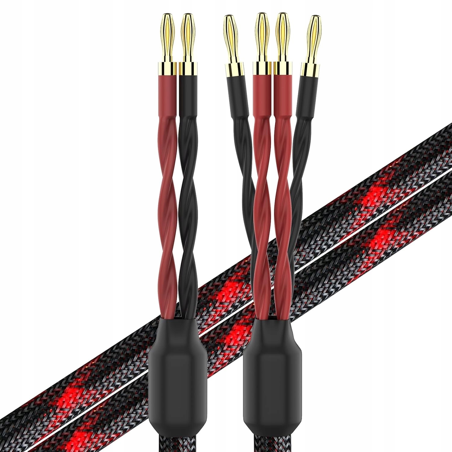 K4B-2B Bi-Wire reproduktorový kabel (2 banánkové zástrčky – 4 banánkové zástrčky)