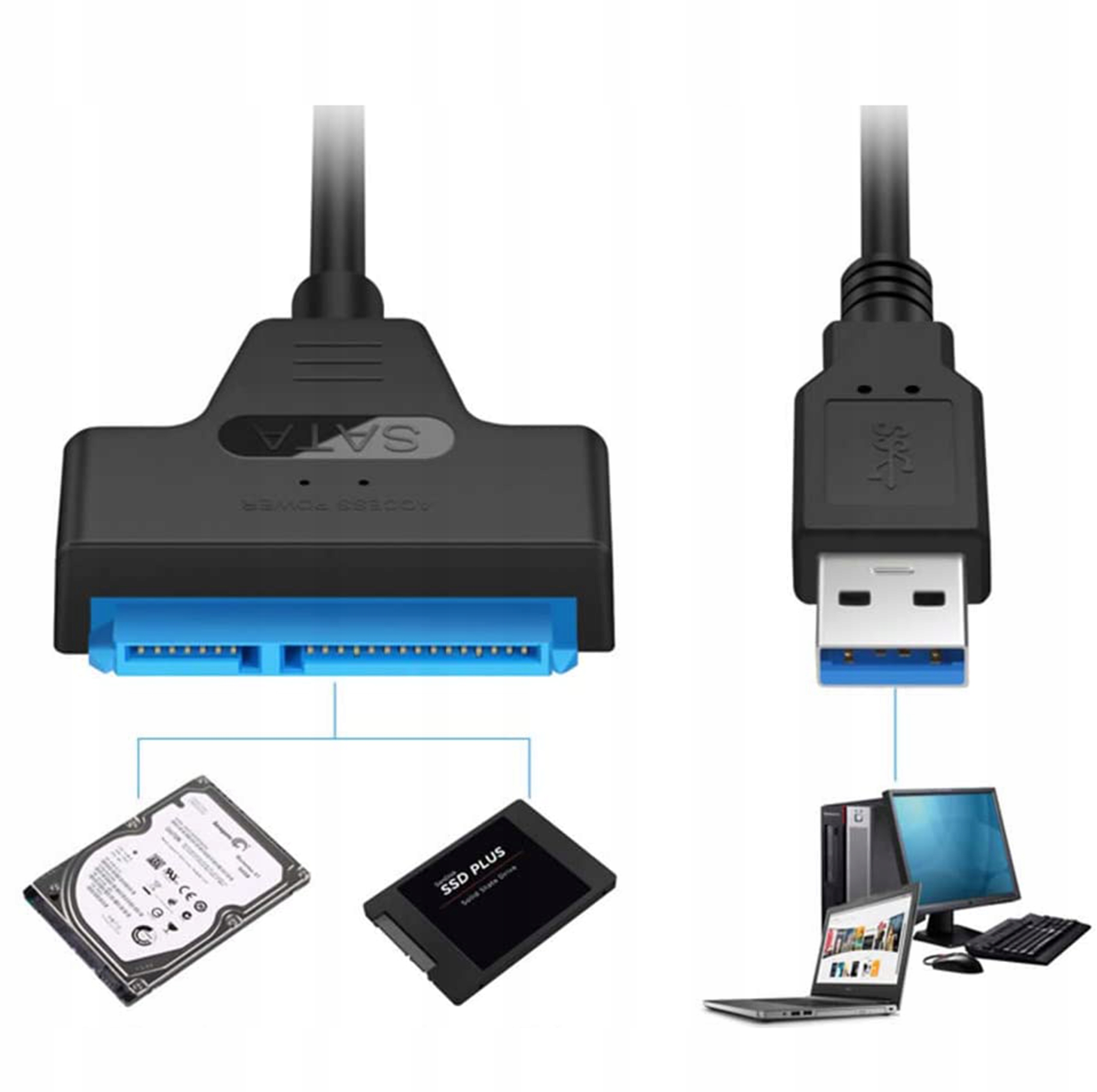 ADAPTER USB 3.0 SATA PRZEJŚCIÓWKA DO DYSKU HDD SSD Stan opakowania oryginalne